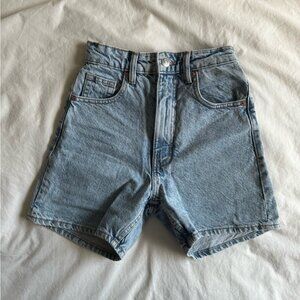 Zara High Waisted Blue Shorts